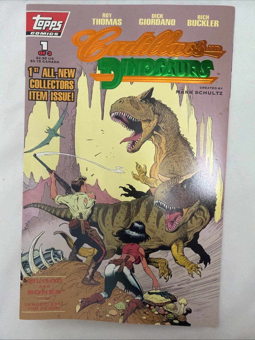 Topps Cadillacs and Dinosaurs Comic - Green, Brown, Yellow Cover Art